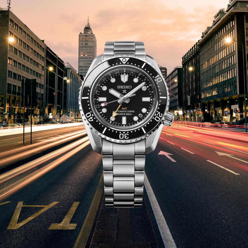 Seiko Prospex Diver's 1968 300M Heritage GMT Oceanic Black 42mm Dial Steel Bracelet Watch