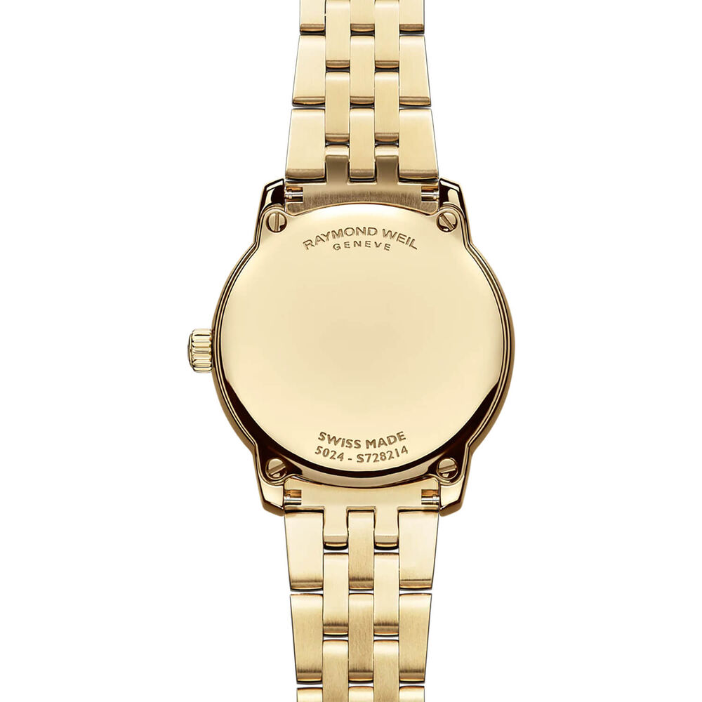 Raymond Weil Toccata Classic 24mm MOP Dial Diamond Set Bezel Gold PVD Steel Bracelet Watch