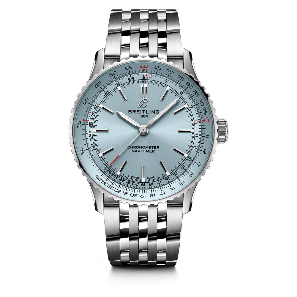 Breitling Navitimer Automatic 41mm Ice Blue Dial Steel Bracelet Watch image number 0