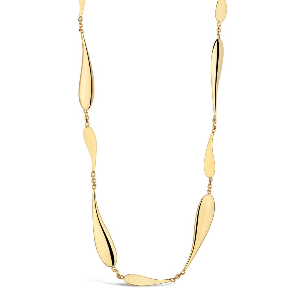9ct Yellow Gold Polished Small & Medium Teardrop Ladies Necklace