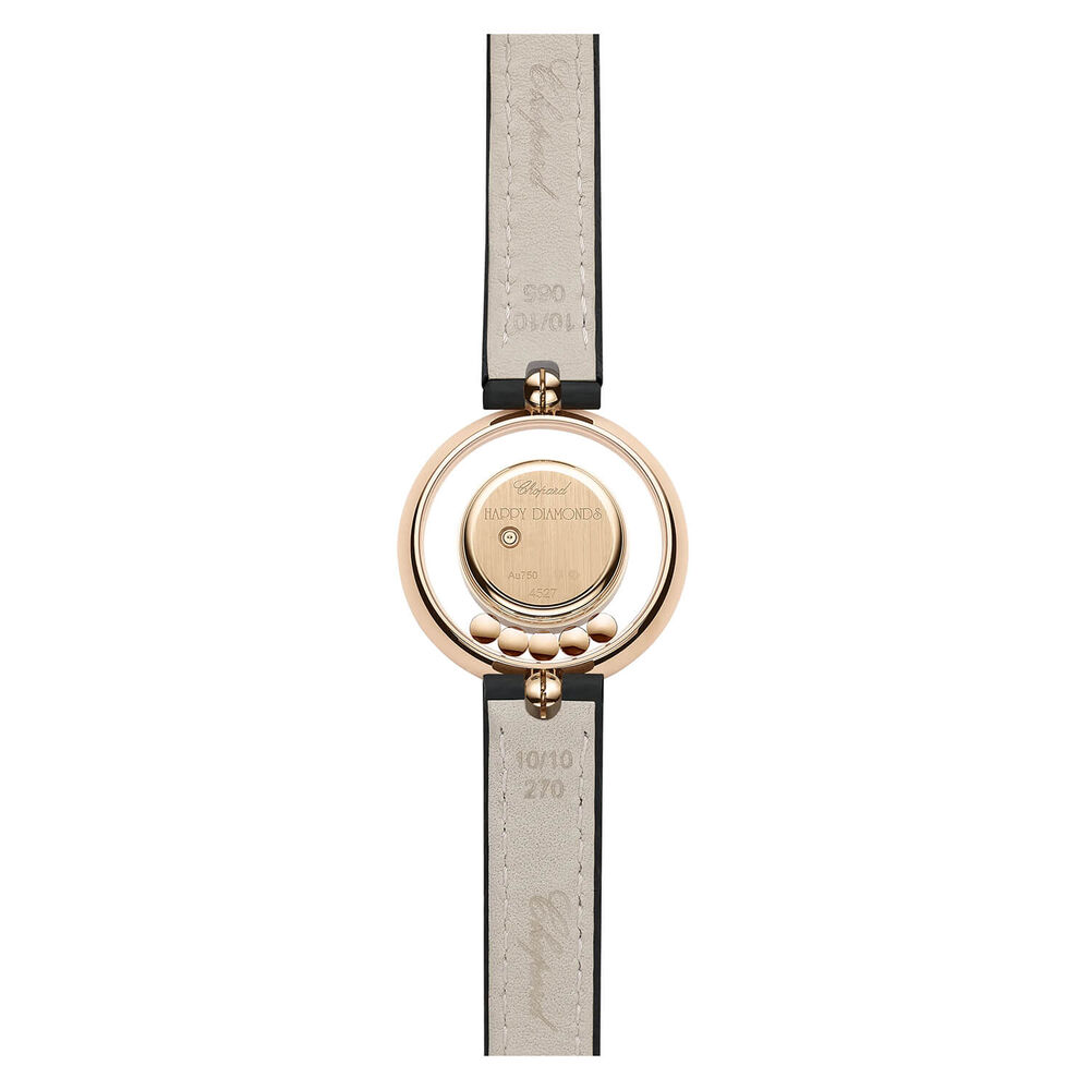 Chopard Happy Diamonds 26mm Black Dial Rose Gold Plated Case Leather Strap Watch image number 2