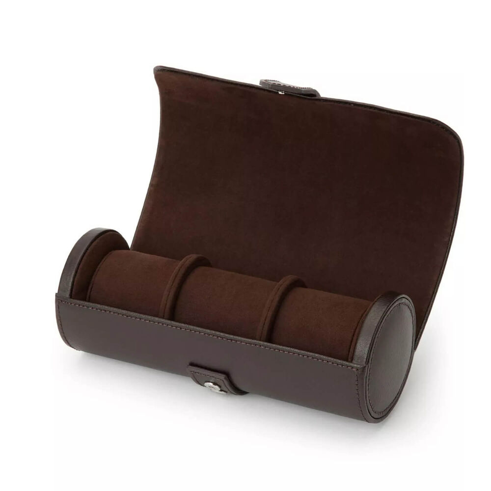 WOLF Blake Brown Triple Watch Roll With Capsule