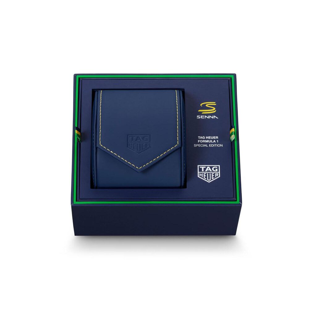 TAG Heuer Formula 1 Chronograph x Senna 43mm Black Dial Yellow Rubber Strap Watch image number 6