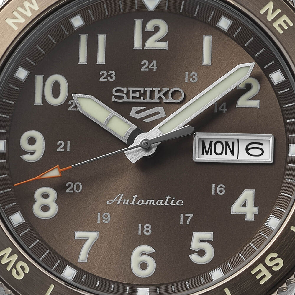Seiko 5 Sports Field Coyote Brown  41mm Dial Brown Nylon Strap Watch