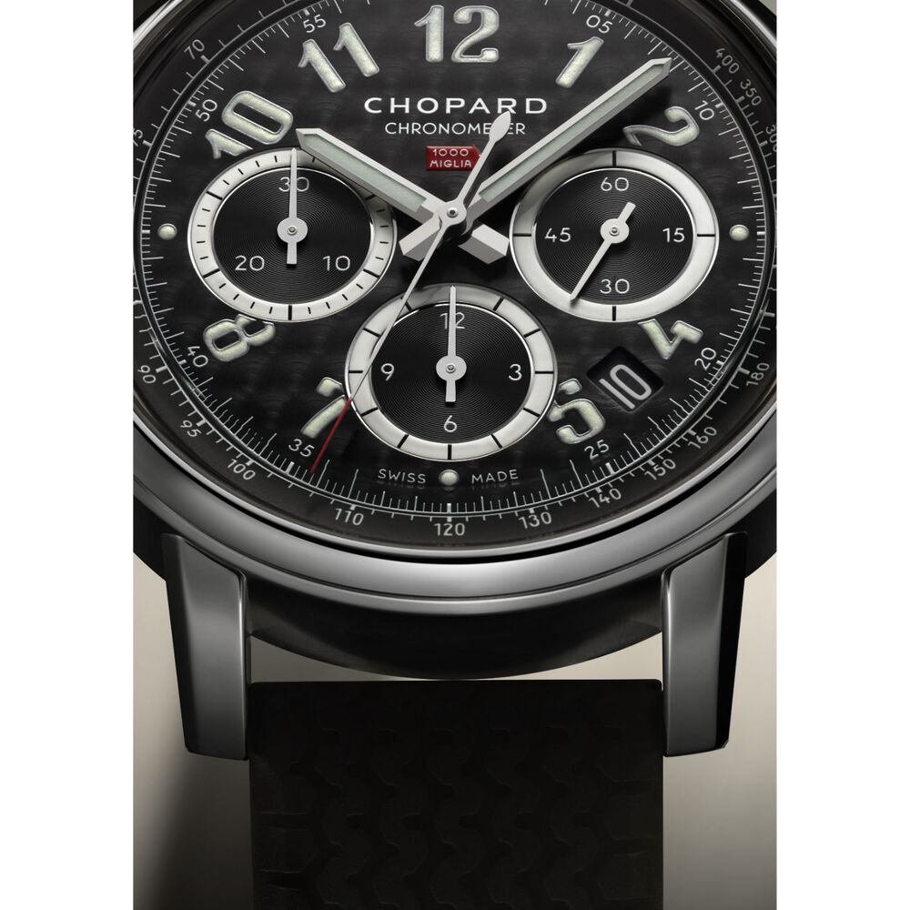 Chopard Mille Miglia 40.5mm Black Chronograph Dial Black Rubber Strap Watch image number 5