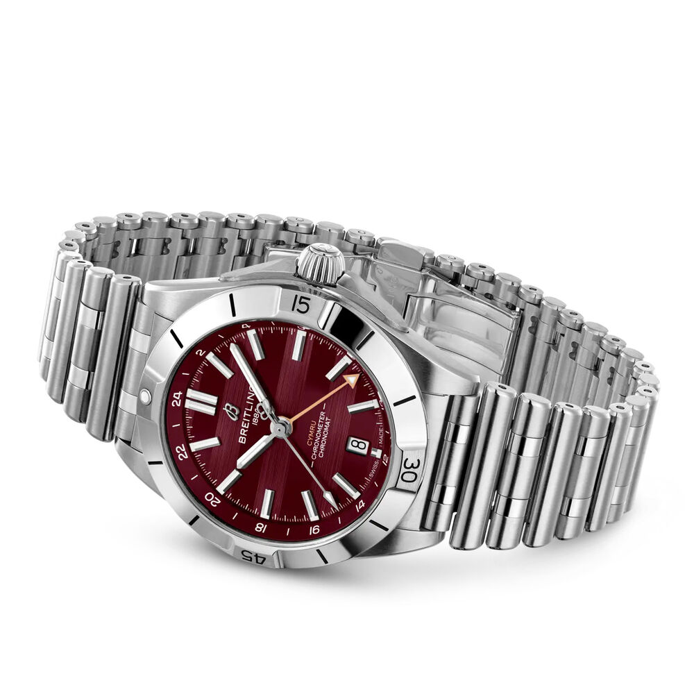 Breitling Chronomat GMT Six Nations Wales 40mm Red Dial Steel Bracelet Watch image number 3