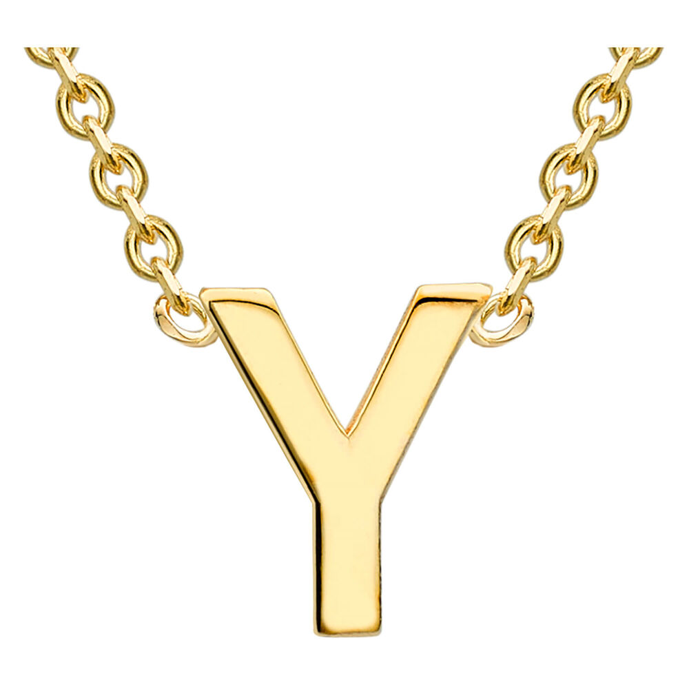 9 Carat Yellow Gold Petite Initial Y Necklet (Special Order) image number 0