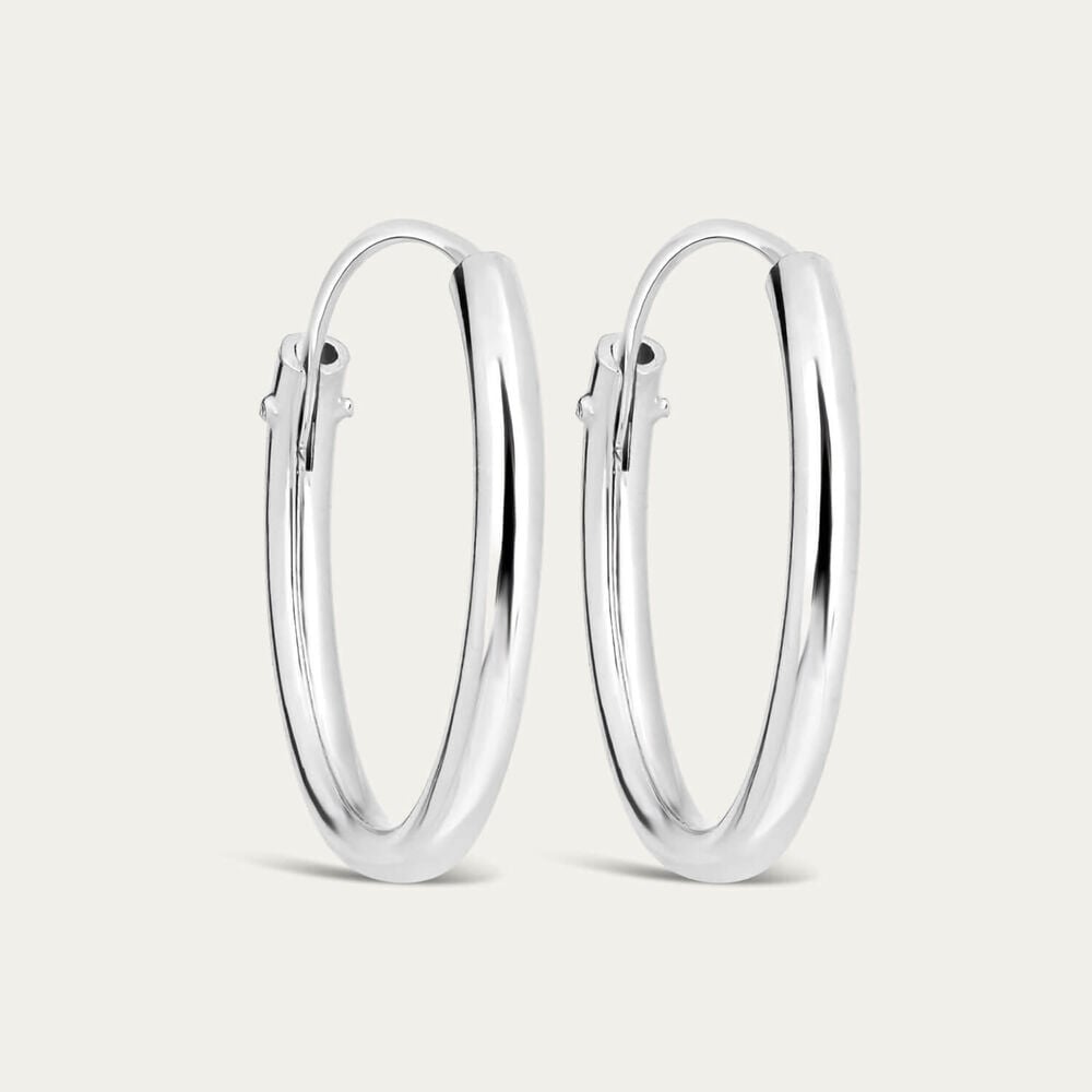 Sterling Silver Medium Hoop Earrings
