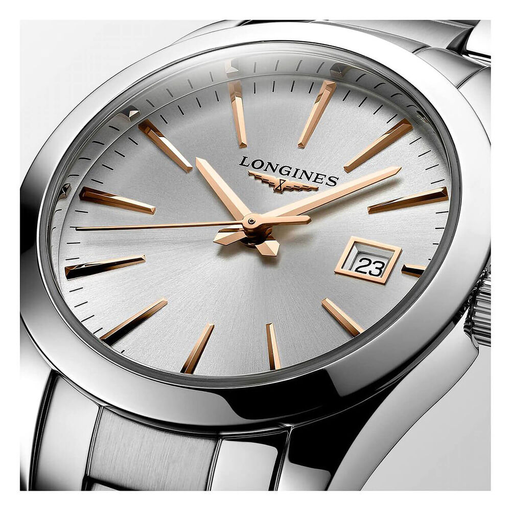 Longines Performance Conquest Classic 30mm Silver Dial Steel Bracelet Watch