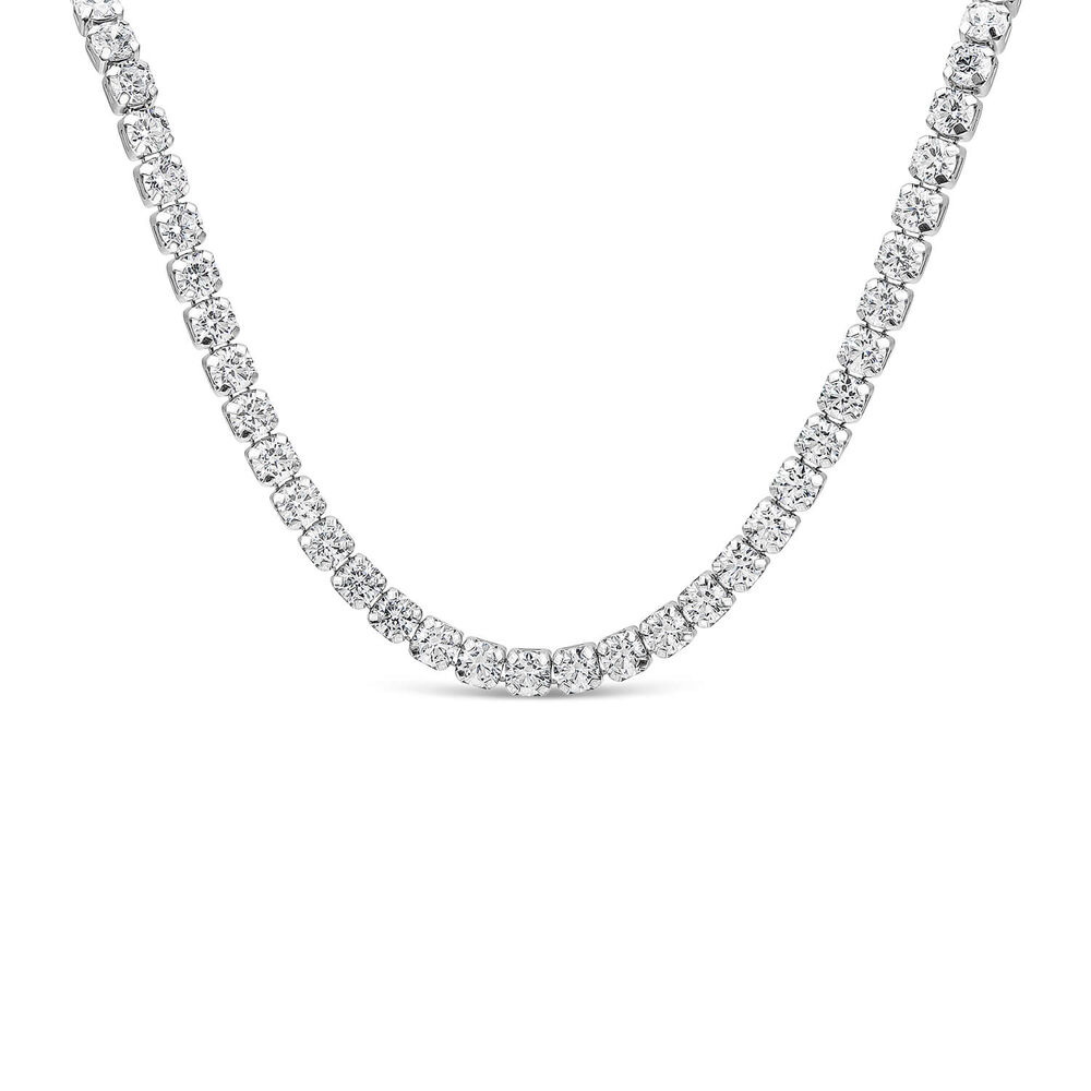 Sterling Silver Cubic Zirconia Tennis Necklet