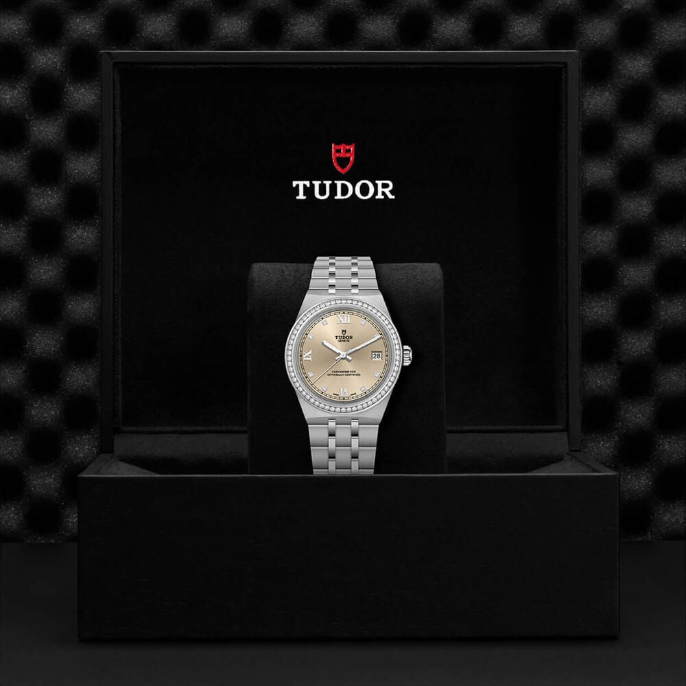 TUDOR Royal 36mm Ivory Dial Diamond Bezel Stainless Steel Bracelet Watch