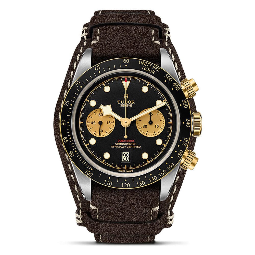 Pre-Owned TUDOR Black Bay S&G Chrono 41mm Black Dial Brown Leather Strap Watch