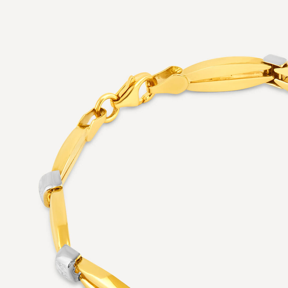 9ct Yellow Gold Diamond Cut Lips Bar Bracelet image number 4