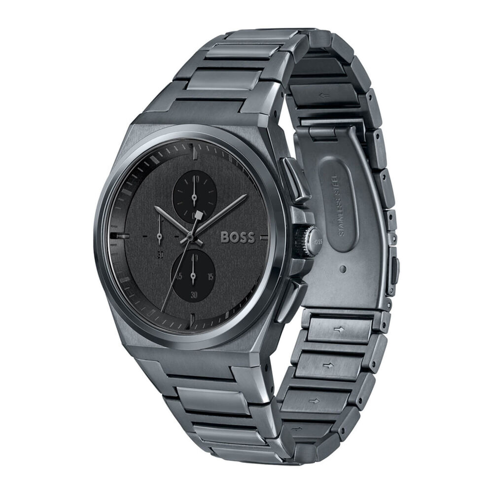 BOSS Steer 44mm Grey Brushed Dial Watch image number 1
