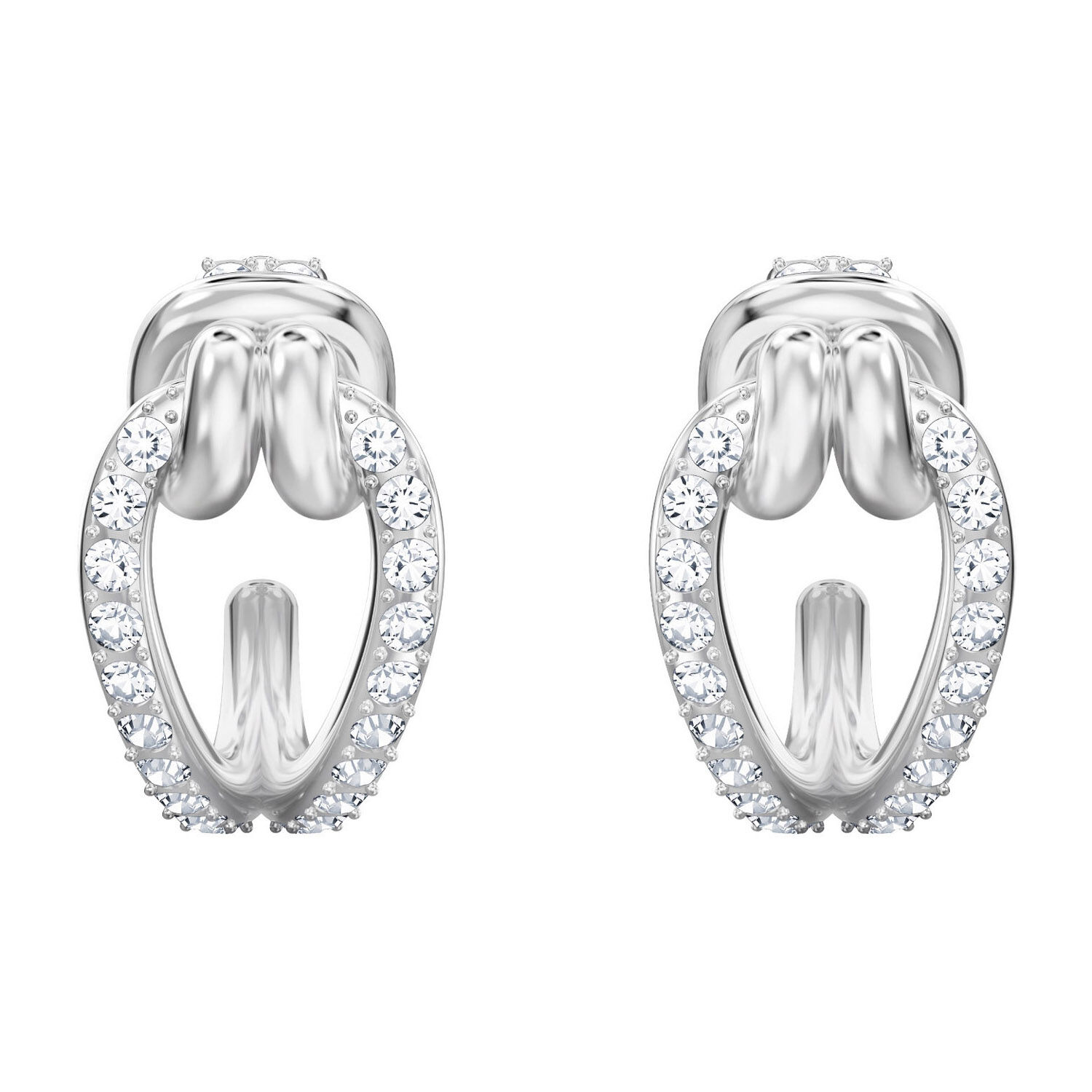 Swarovski Lifelong Hoop Small Rhodium Plating Earrings