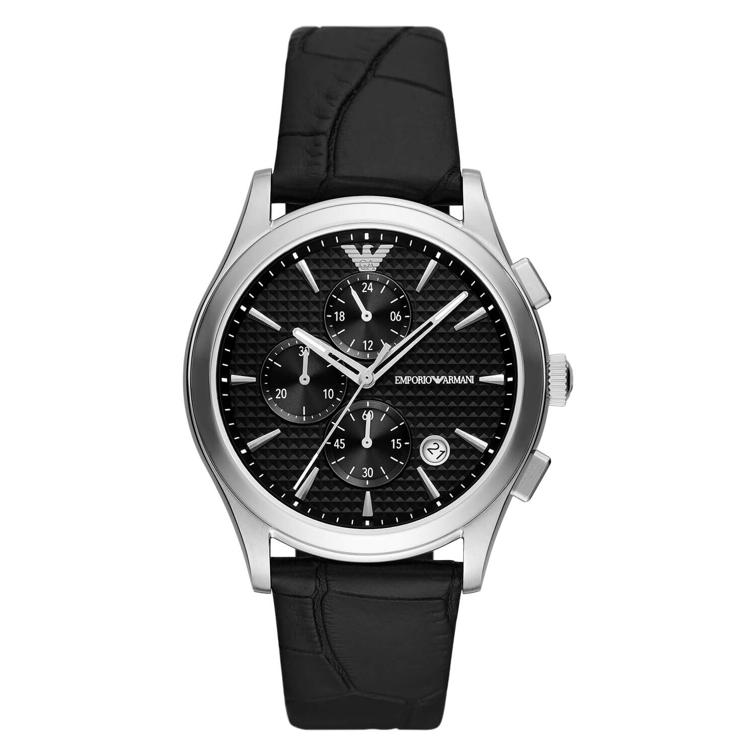 Emporio armani top black chronograph watch