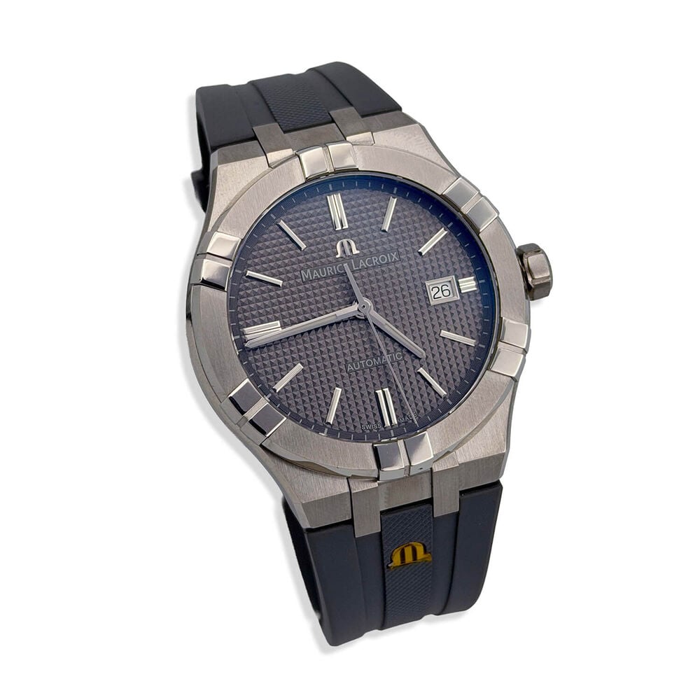 Pre-Owned Maurice Lacroix Aikon 42mm Automatic Grey Dial Black Rubber Strap Watch