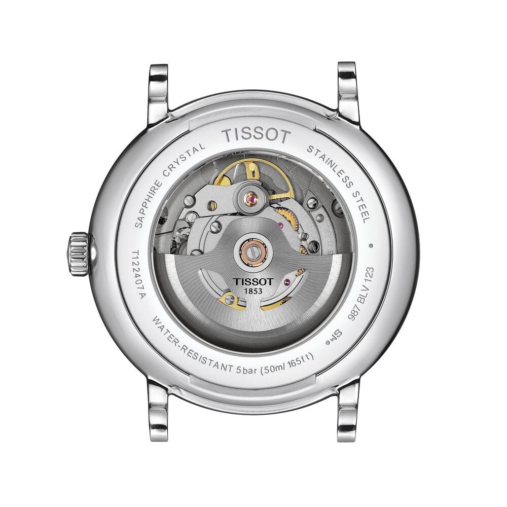 Tissot Carson Premium Powermatic 80 40mm Silver Dial Brown Leather Strap Watch image number 1