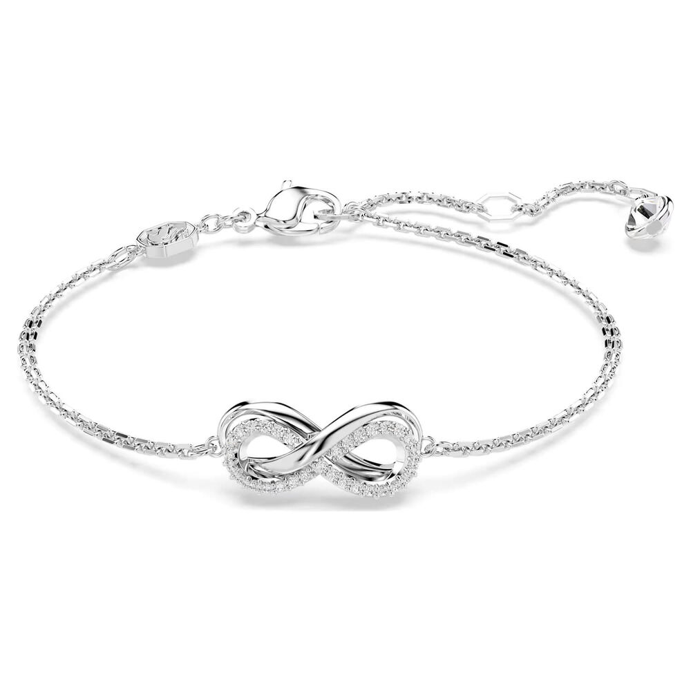 Swarovski Hyperbola Crystals & Cubic Zirconia Rhodium Plated Infinity Bracelet