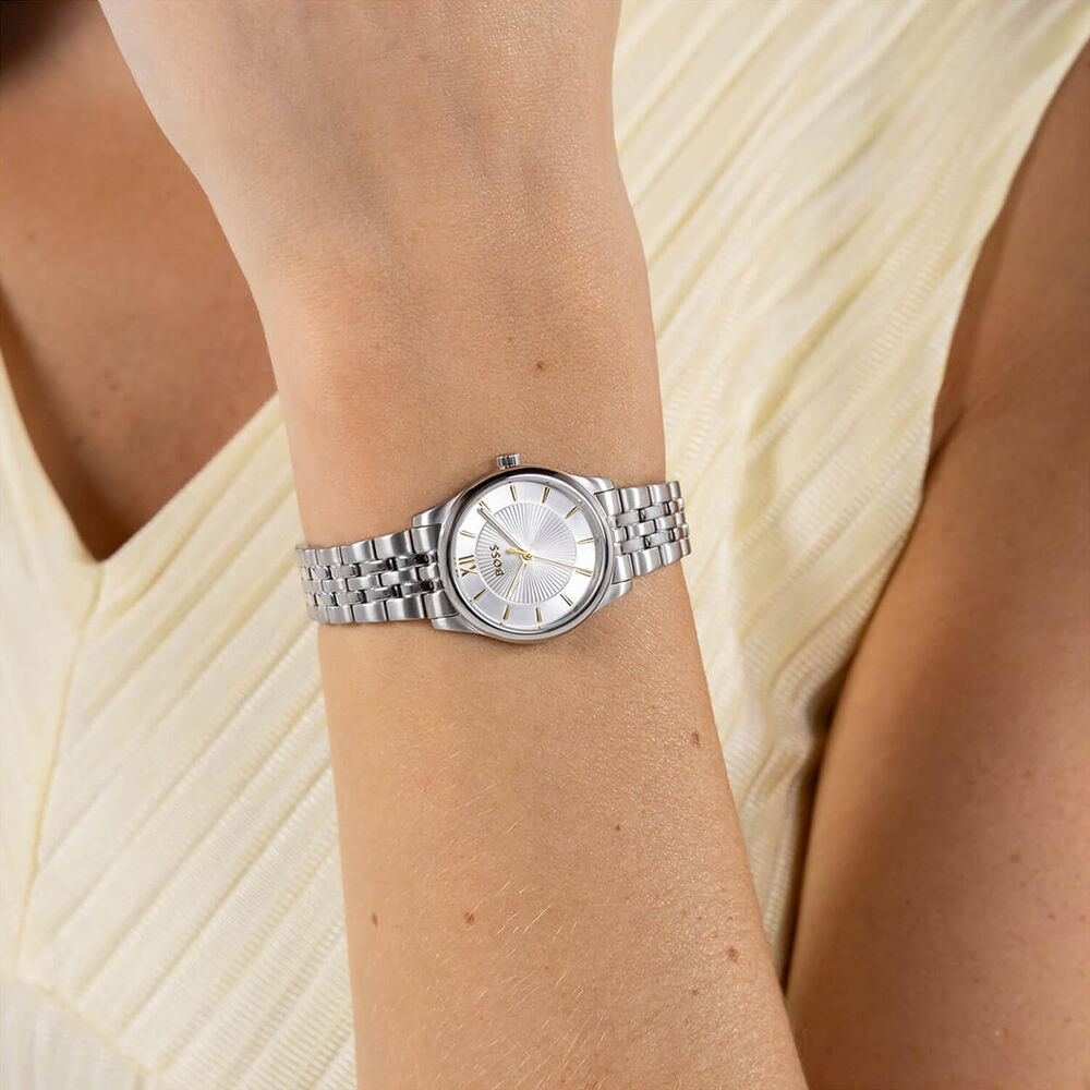 BOSS Graceful Mina 25mm Silver Dial Stainless Steel Bracelet Watch image number 3