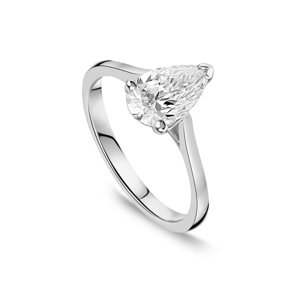 Born Platinum Lab Grown 2ct Pear Diamond Ring