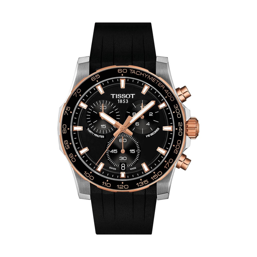 Tissot Supersport Chrono 42mm Black Dial Black Rubber Strap Watch