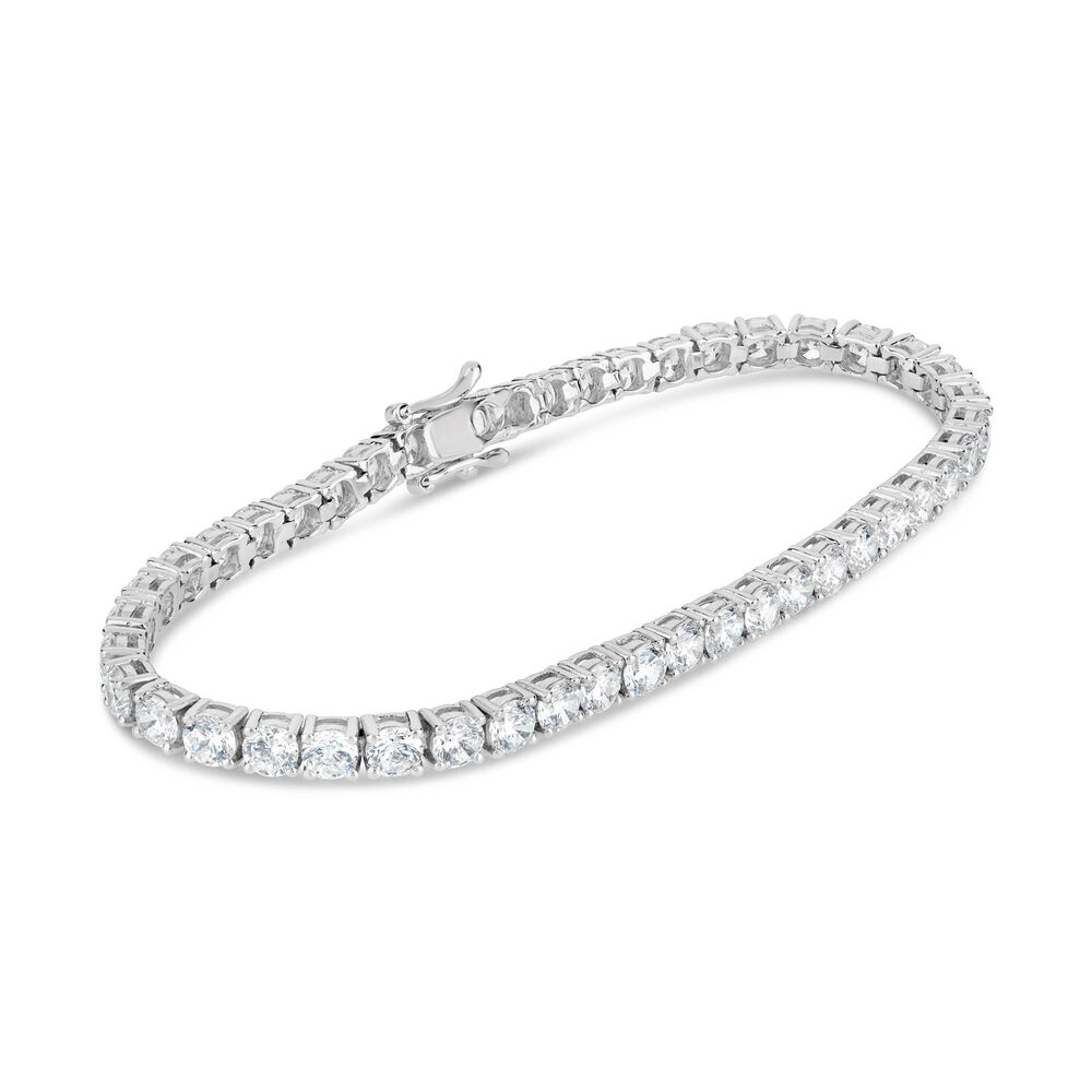Silver and cubic zirconia tennis bracelet