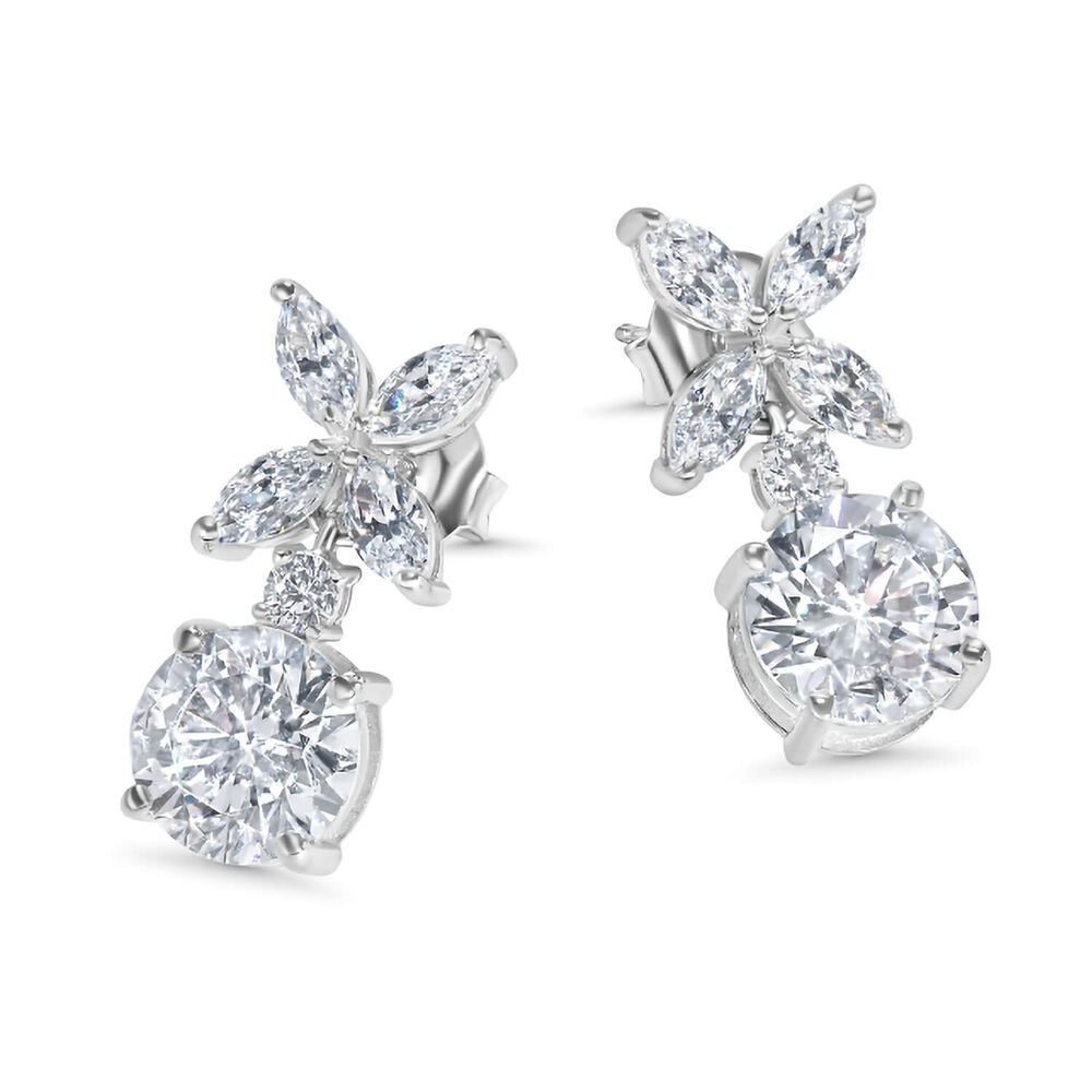 CARAT* London Jasmine Chicory Cubic Zirconia Drop Earrings