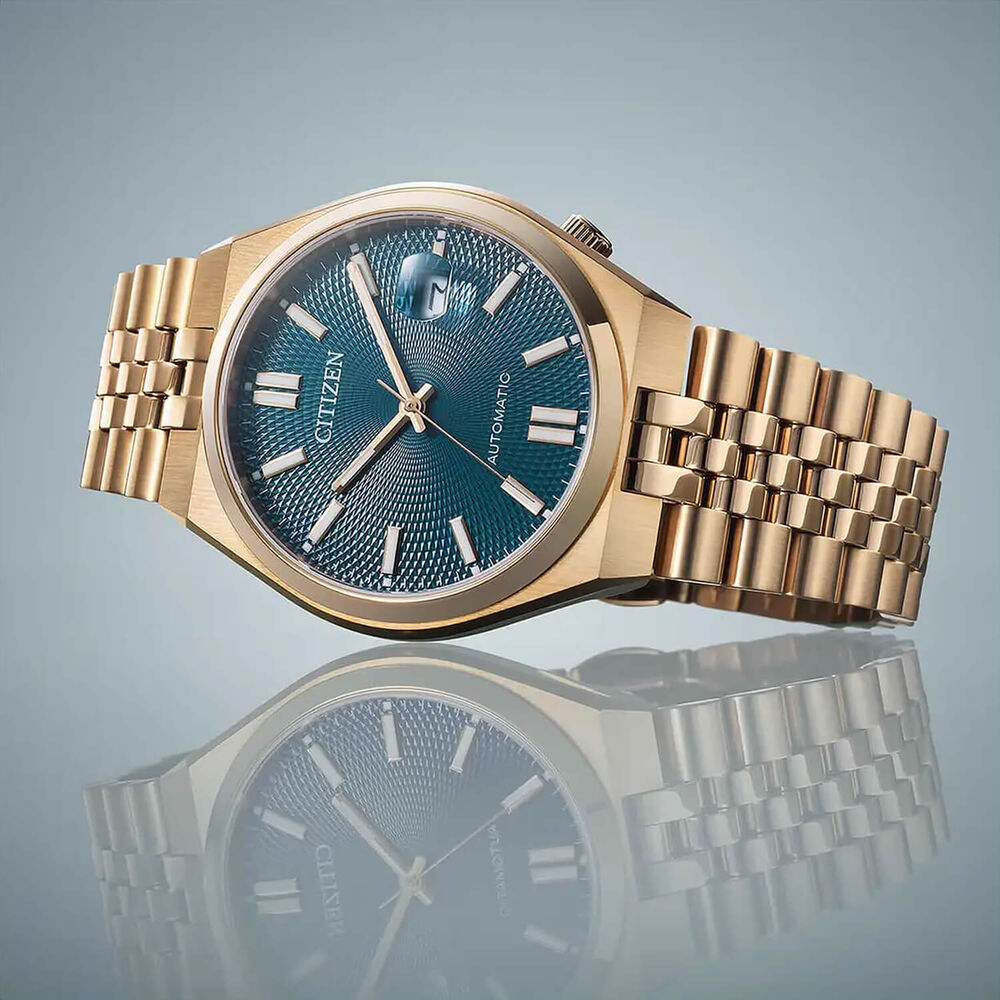 Citizen Tsuyosa 60 Automatic 40mm Blue Dial Rose Gold Toned Steel Bracelet Watch image number 4