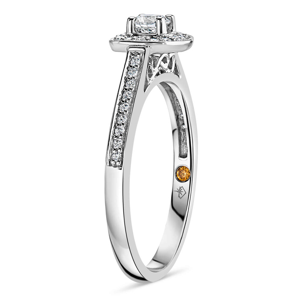 Northern Star 0.30ct Diamond Halo 18ct White Gold Ring image number 4