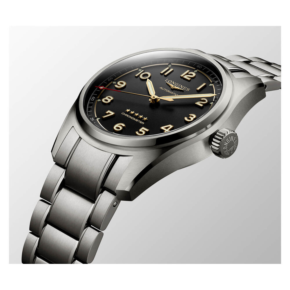 Longines Spirit 40mm Automatic Grey Dial Titanium Case Bracelet Watch image number 2