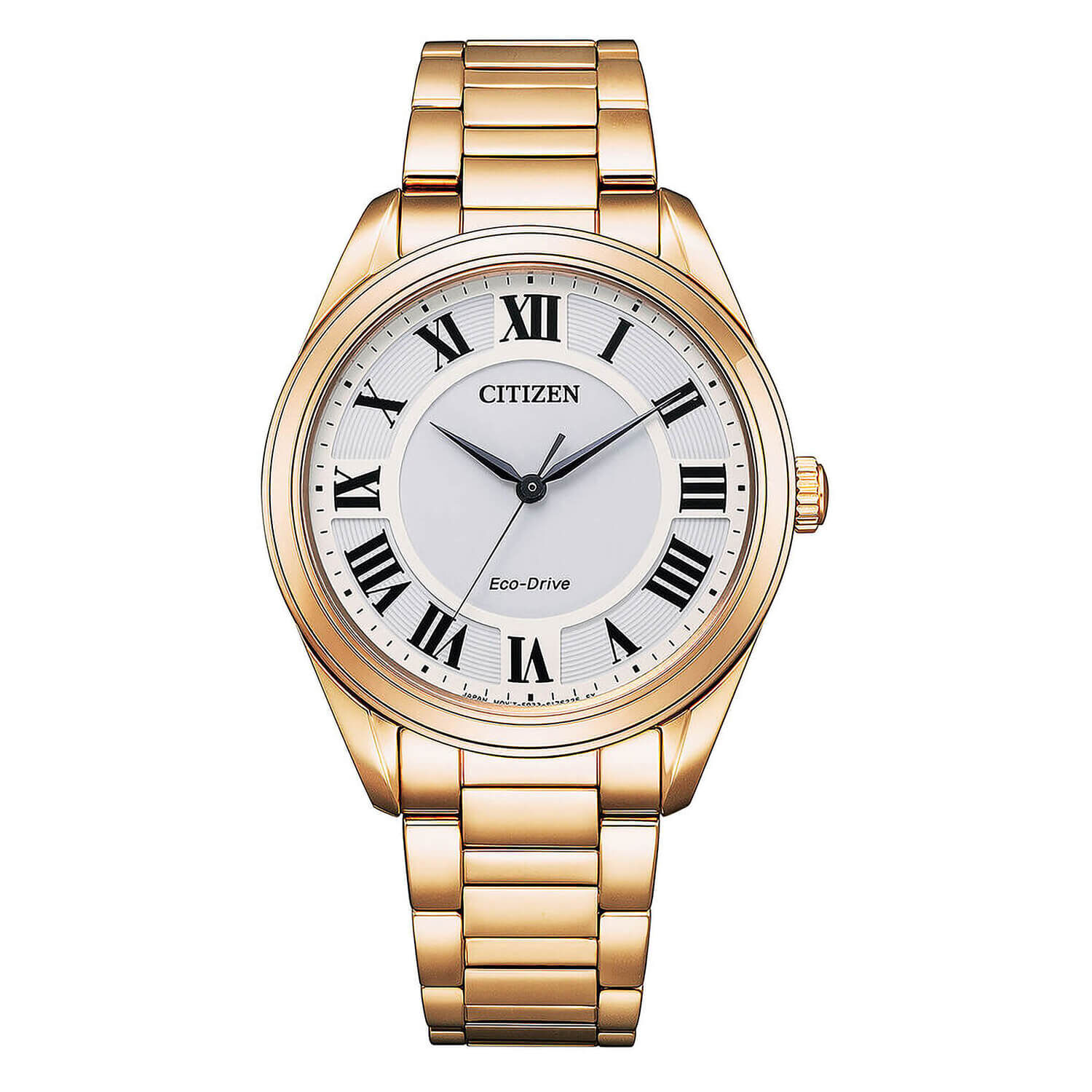 Citizen Eco Drive 34.7mm White Dial Rose Gold Case Watch