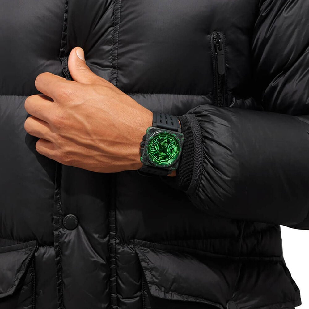 Bell&Ross BR-X3 Night Vision 41mm Skeleton Dial Black Rubber Strap Watch image number 8