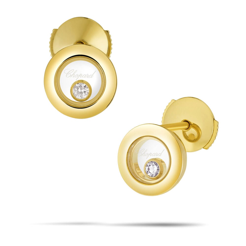 Chopard Happy Diamond Icon 18ct Yellow Gold Round Earrings image number 1
