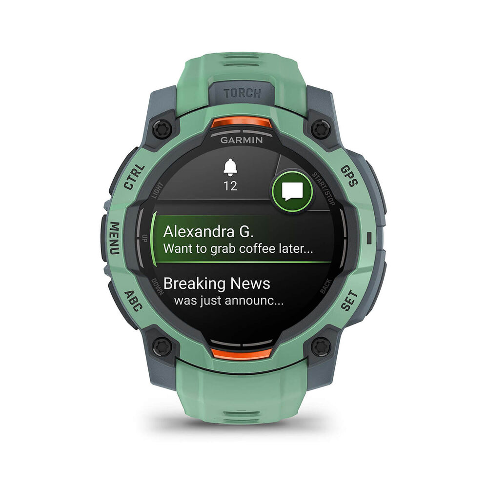 Garmin Instinct 3 AMOLED 45mm Neotropic Bezel & Silicon Strap Watch image number 6