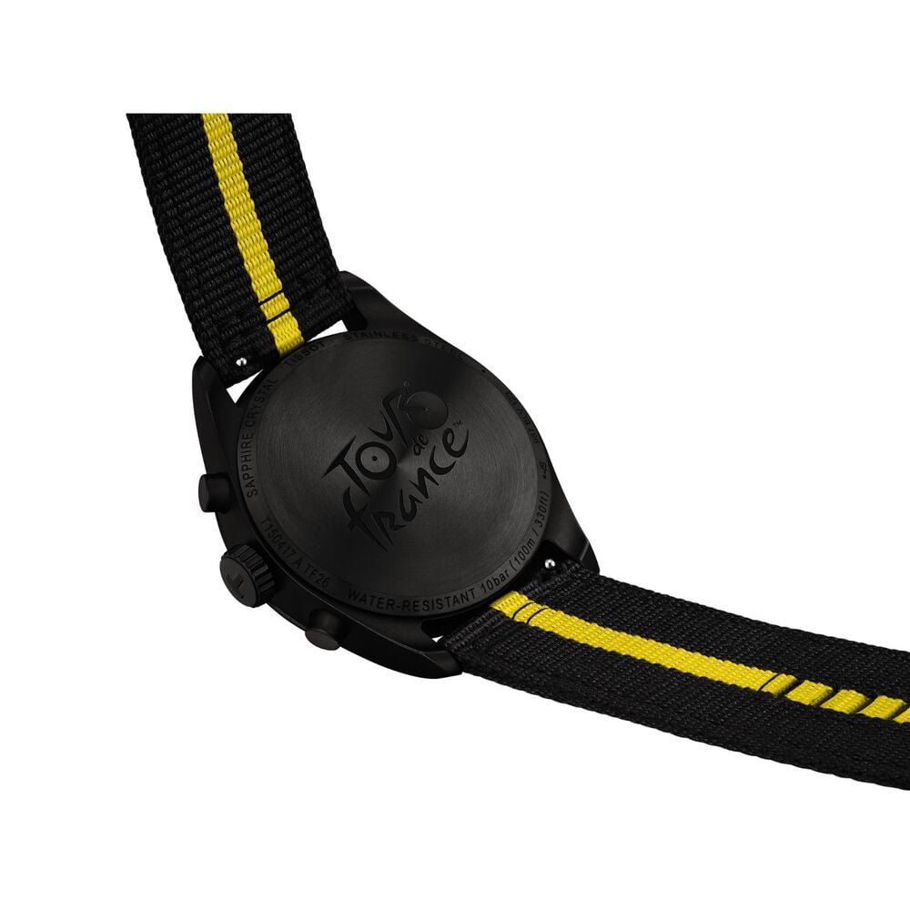 Tissot PR 100 Tour de France 2026 40mm Black Dial Fabric Strap Watch