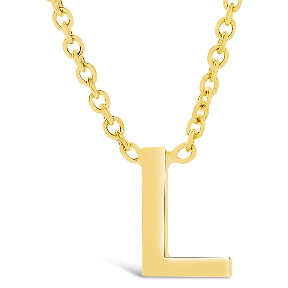 9 Carat Yellow Gold Petite Initial L Necklet (Chain Included) image number 0
