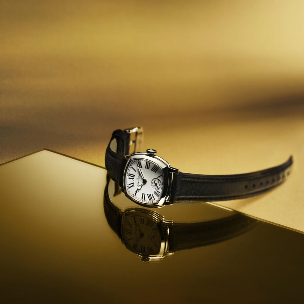 Hamilton American Classic 30mm White Dial Black Leather Strap Watch