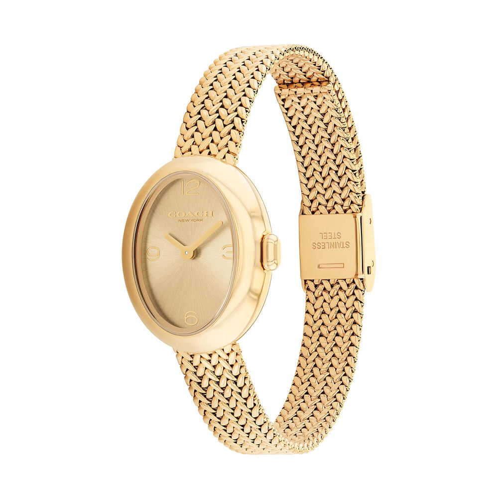Coach Sammy 22mm Gold Dial Gold Tone Steel Bracelet Watch