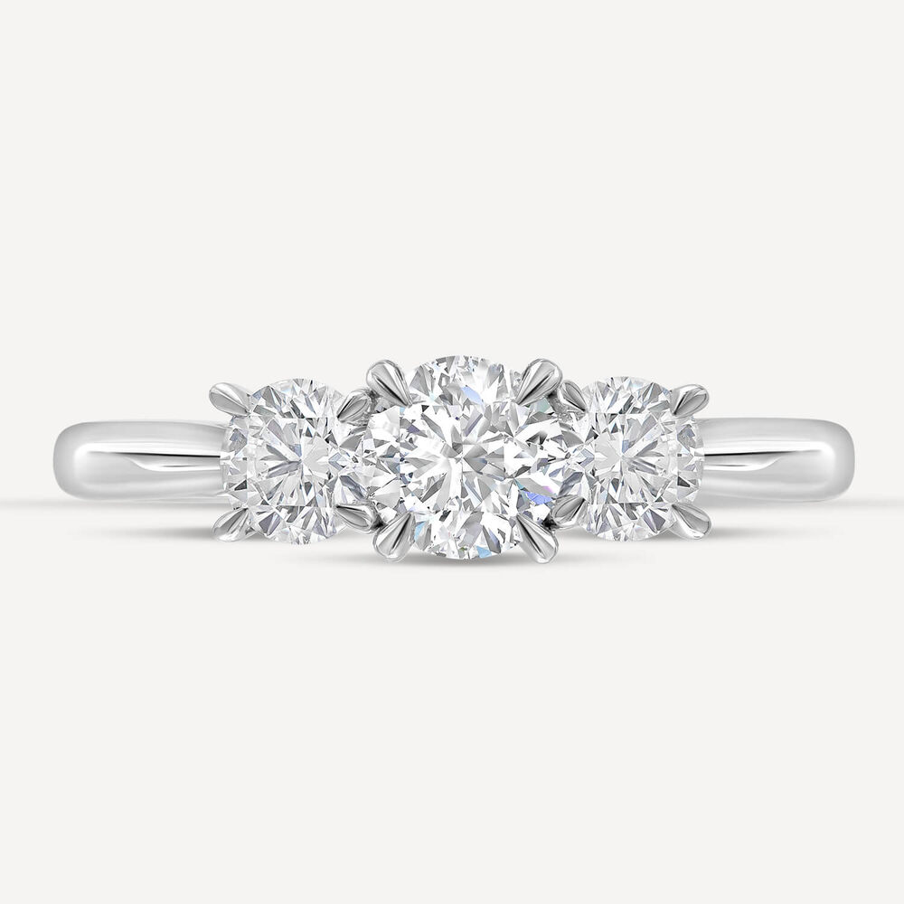 Platinum 1.00ct Amia Diamond Three Stone Ring image number 3