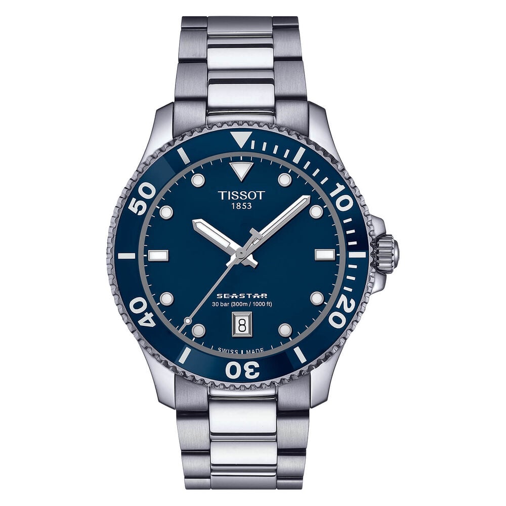 Tissot Seastar 1000 40mm Blue Dial & Bezel Bracelet Watch image number 0