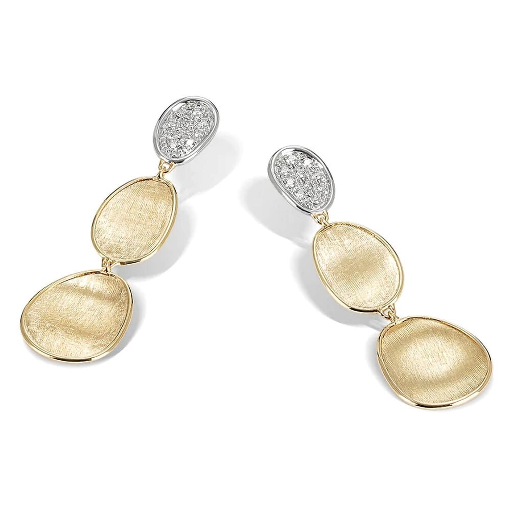 Marco Bicego Lunaria 18ct Yellow Gold Diamond Petite Triple Drop Earrings