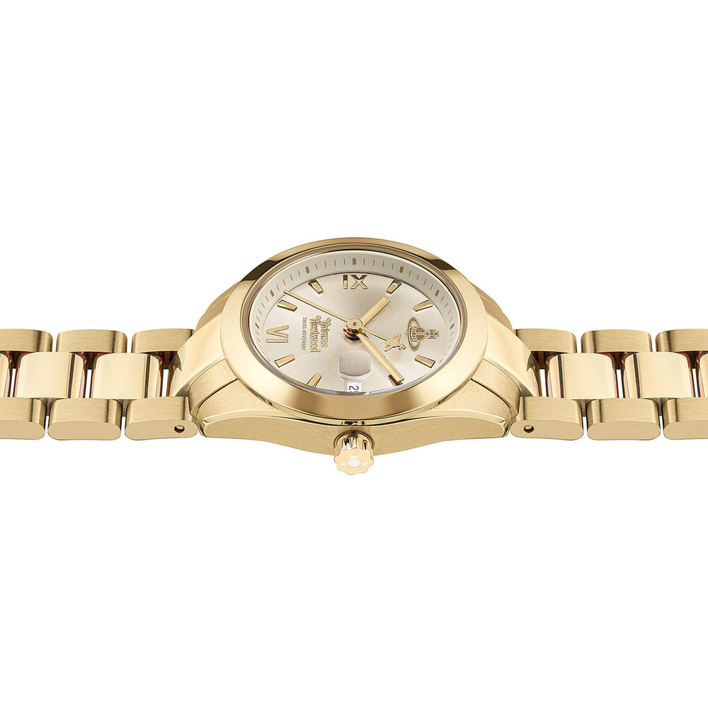 Vivienne Westwood Fenchurch 28mm Gold Dial Gold Tone Steel Bracelet Watch