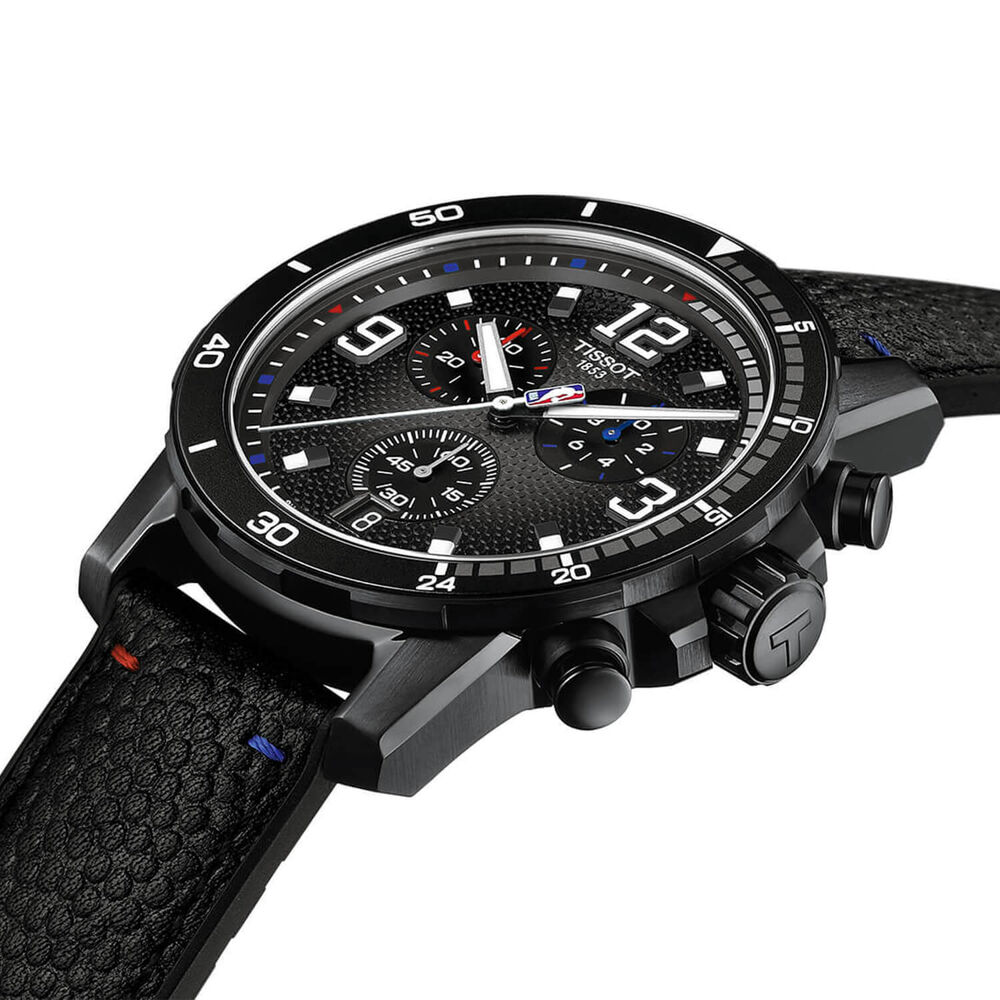 Tissot Supersport NBA Special Edition 45.5mm Black Dial Leather Strap Watch image number 1