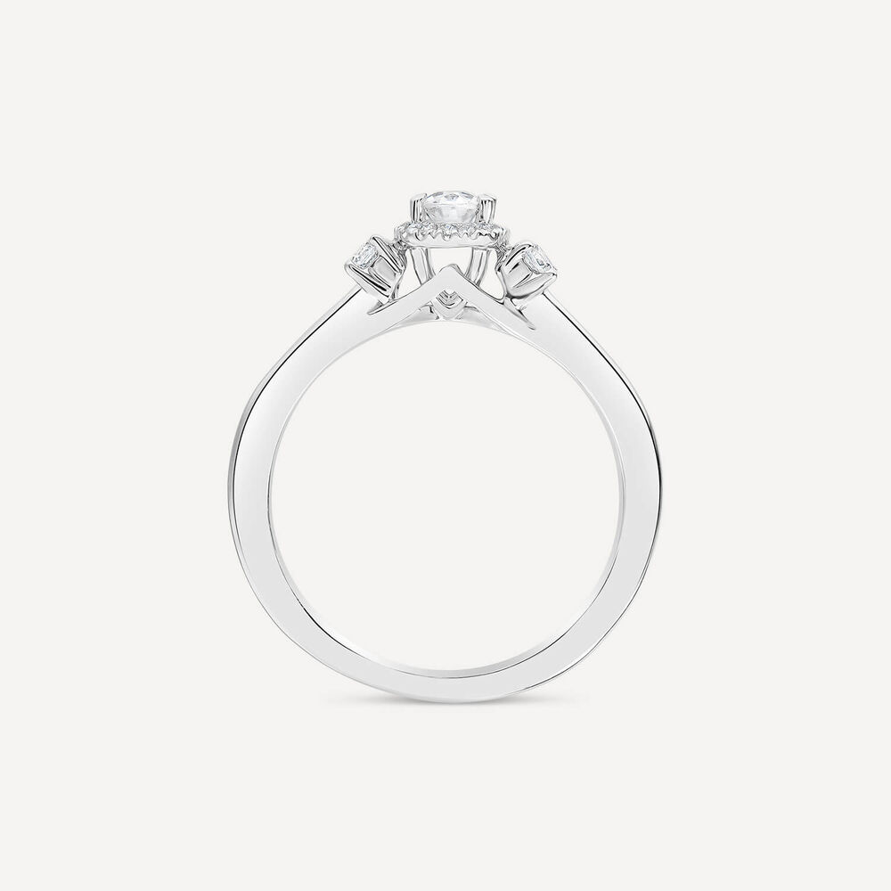 The Orchid Setting 18ct White Gold Halo 0.33ct Diamond Ring image number 3