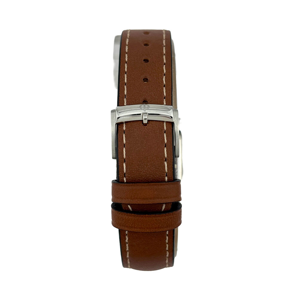 Pre-Owned Baume & Mercier Hampton 34.5x22mm White Dial Brown Leather Strap Watch image number 3
