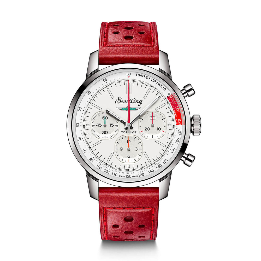 Breitling Top Time B01 41mm Ford Thunderbird White Dial Red Strap Watch image number 0