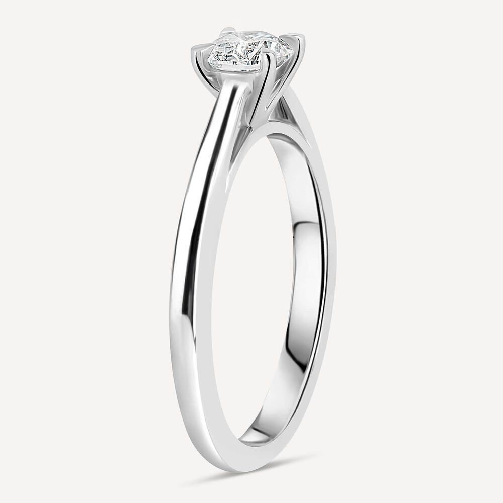 Platinum 0.62ct Round Diamond Four Claw Solitaire Ring image number 3