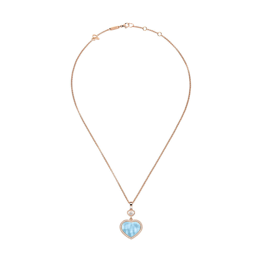 Chopard Happy Hearts Turqoise Mother of Pearl Heart 0.24ct Diamond 18ct Rose Gold Pendant