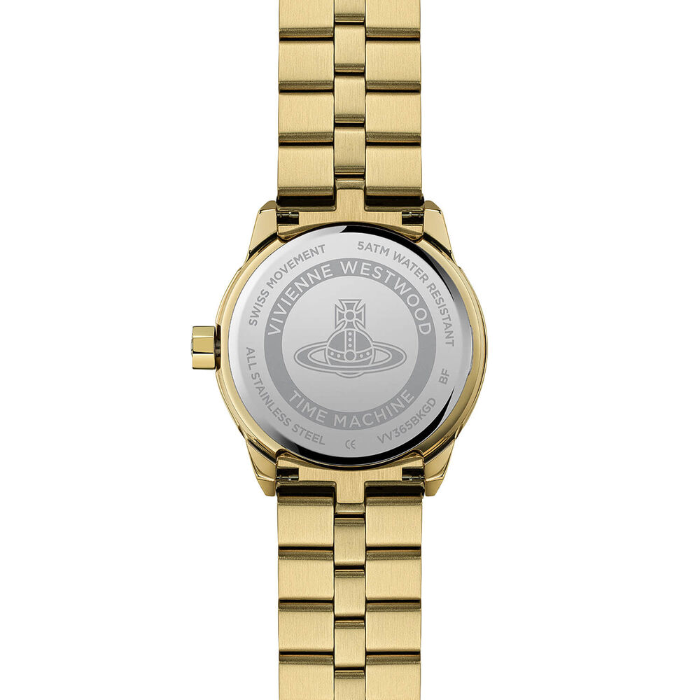Vivienne Westwood Trellick 30mm Black Dial Gold Tone Steel Bracelet Watch